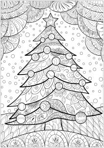 Tronco de natal e padrãµes zentangle