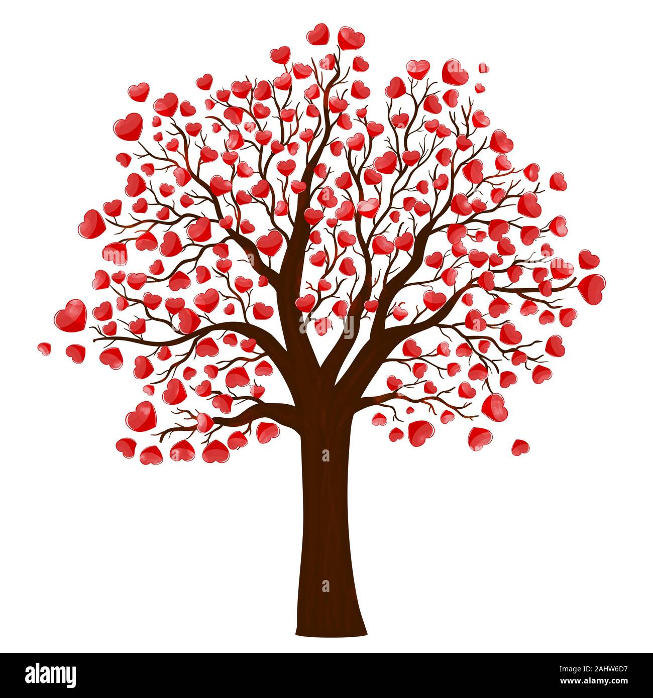 Tree with the shape of heart stock vector images