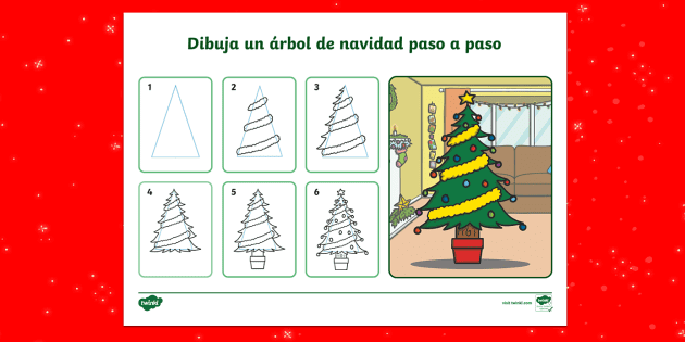 Manualidad dibuja un ãrbol de navidad paso a paso