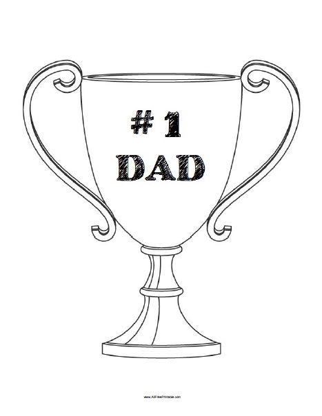 Number dad trophy coloring page â free printable