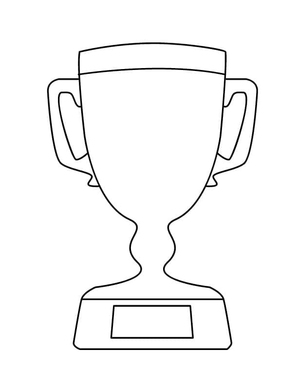 Simple trophy coloring page