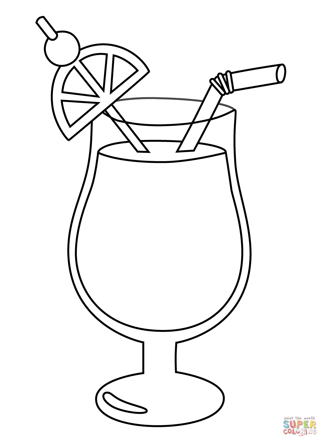 Tropical drink emoji coloring page free printable coloring pages