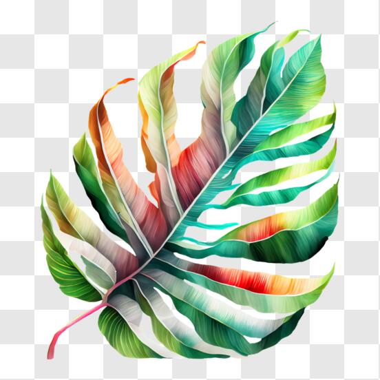 Download colorful tropical leaf image png online