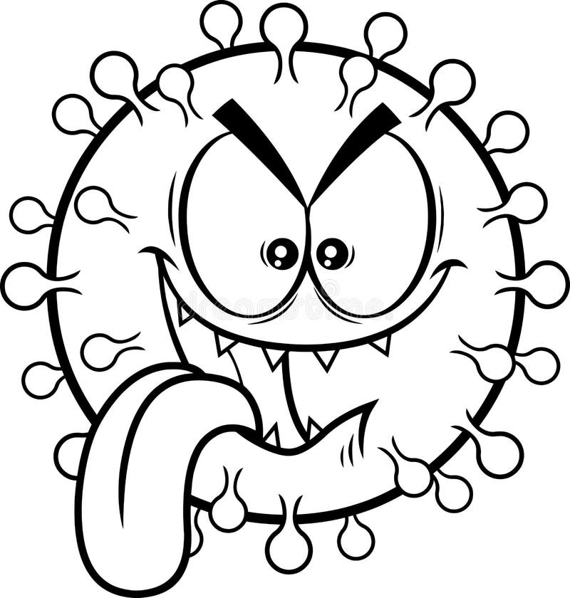 Outlined hungry coronavirus covid