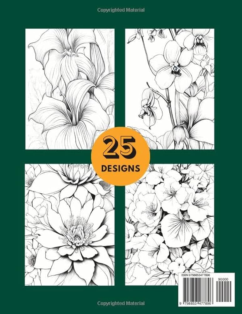 D tropical flowers coloring book for by greenhouse toby