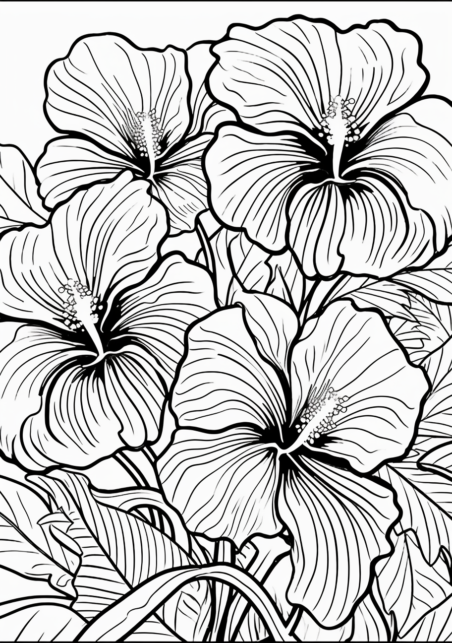 Exotic flowers coloring s