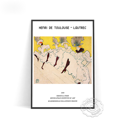 Henri de toulouse lautrec exhibition museum poster la troupe de mademoiselle eglantine art prints vintage wall decor picture