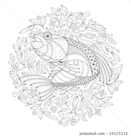 Cartoon stylized trout