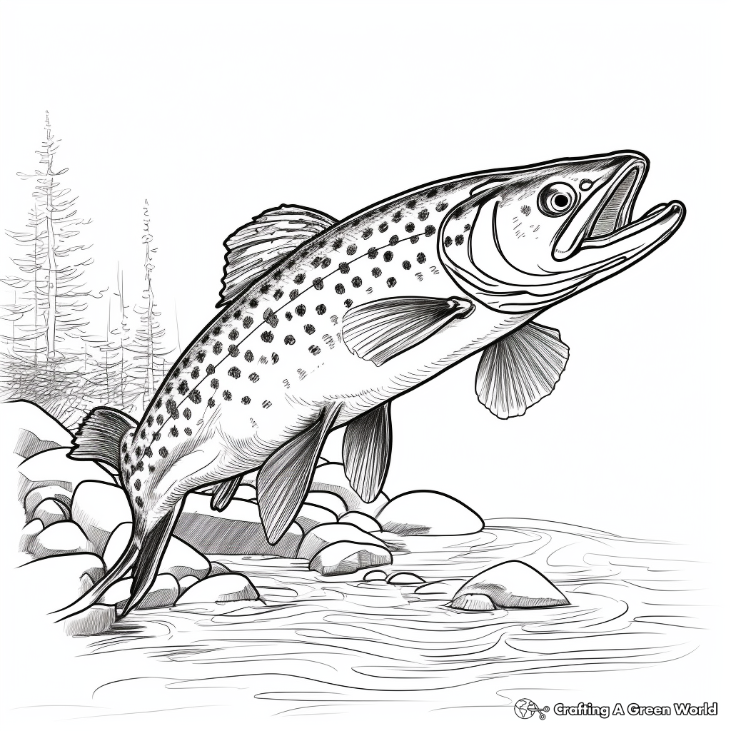 Brook trout coloring pages