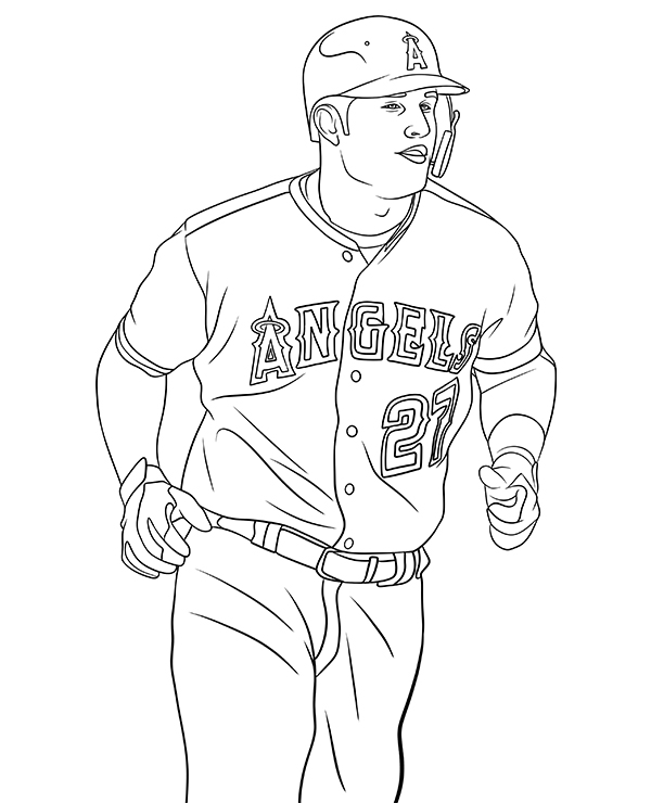 Baseball player coloring sheet mike trout