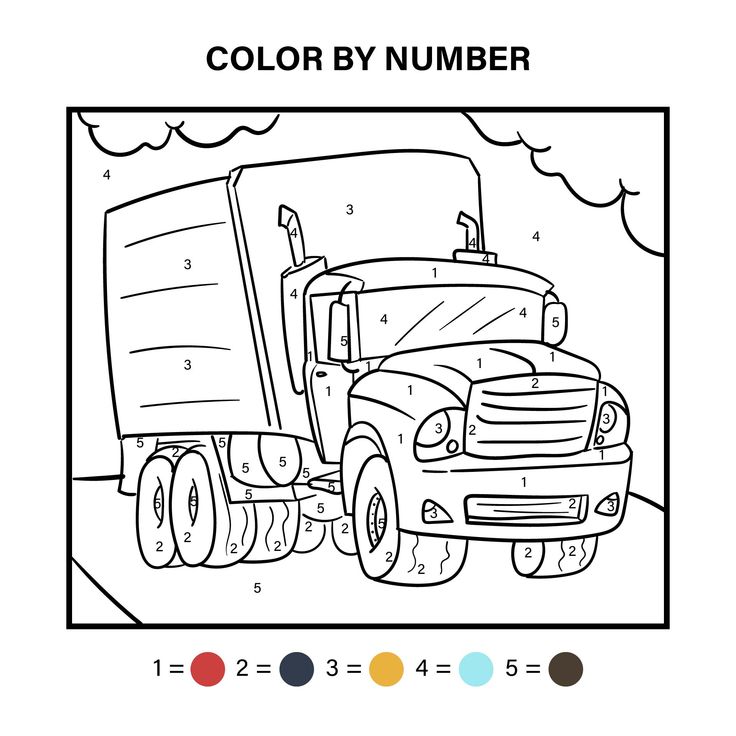 Truck color by number printables printable numbers color by number printable color