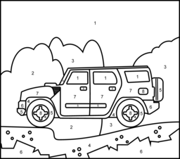 Car color by number coloring pages cars coloring pages coloring pages printable coloring pages