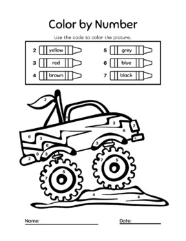 Color by number trucks tpt