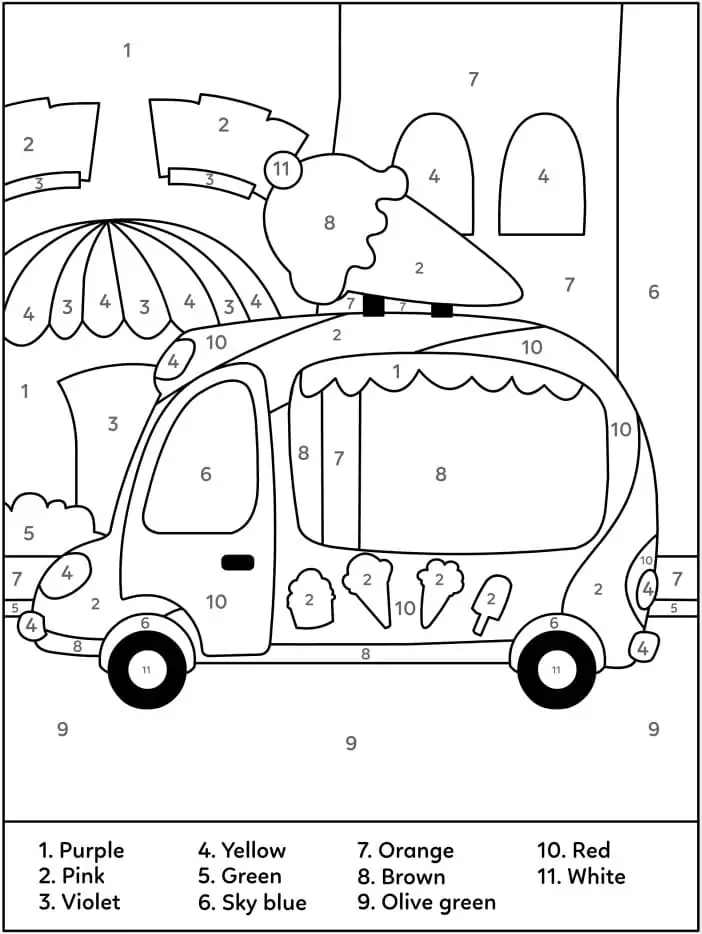 Truck color by number