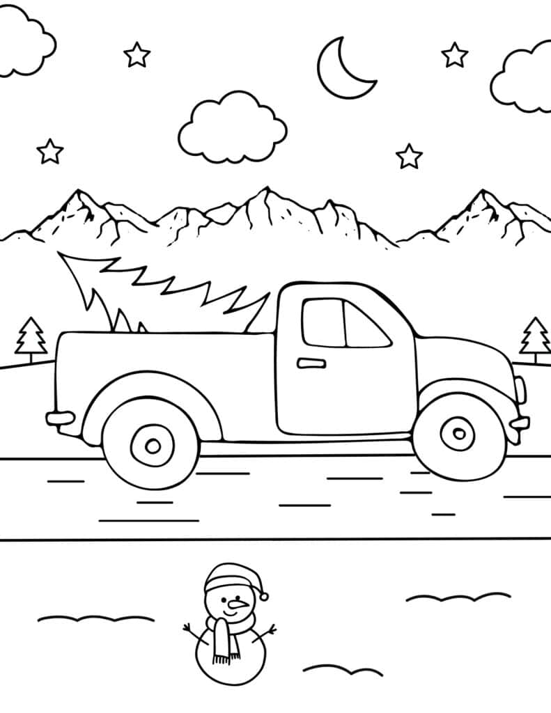 Free printable christmas tree coloring pages