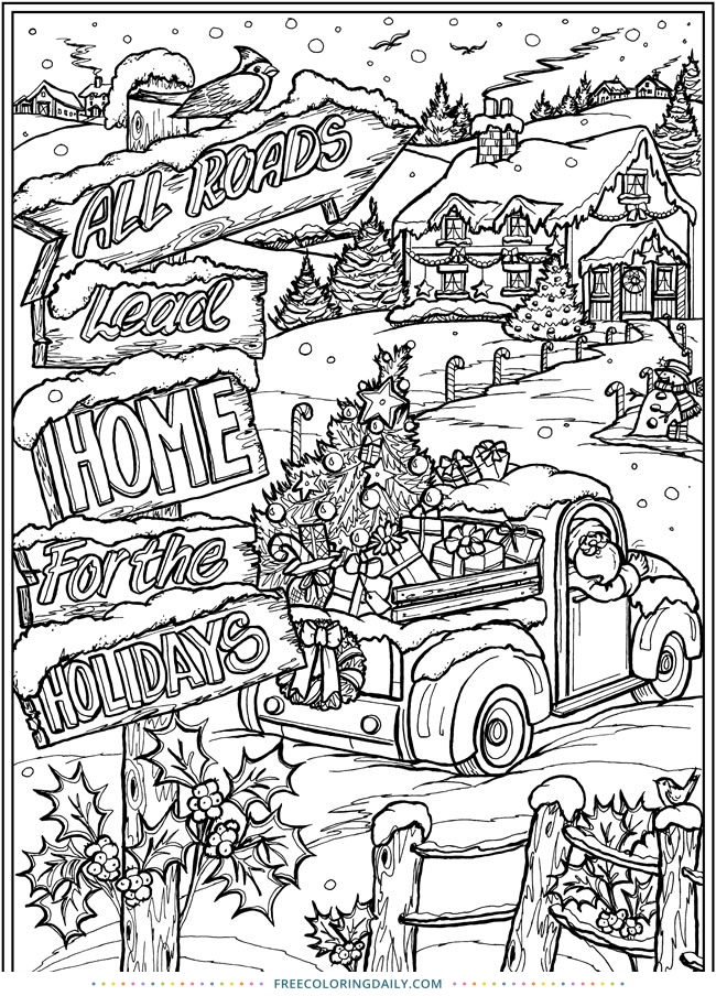 Free christmas truck coloring free coloring daily