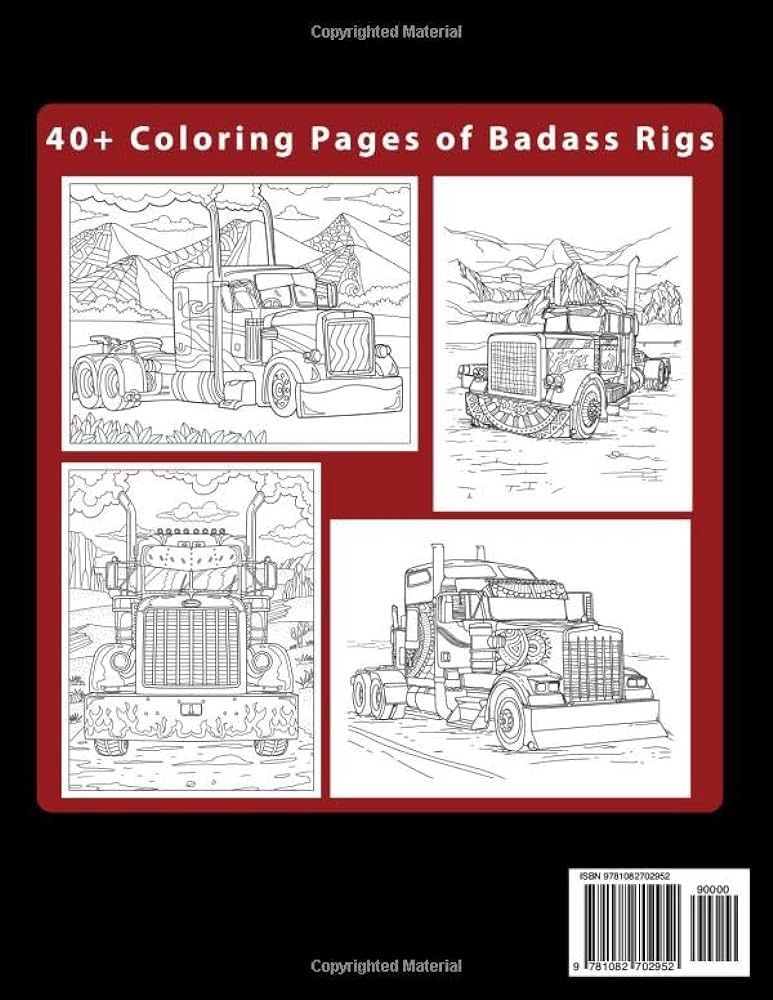 Big rigs adult coloring book for truck drivers pewter penelope books