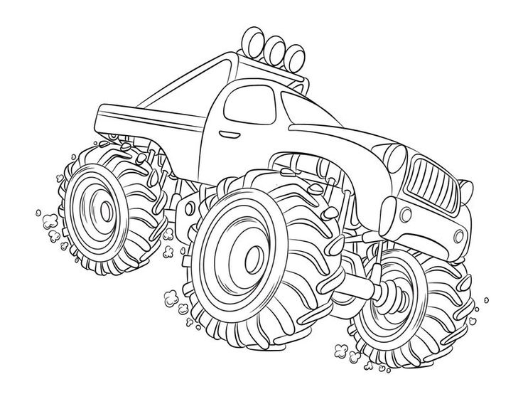 Monster trucks coloring pages for kids pdf file instant download set
