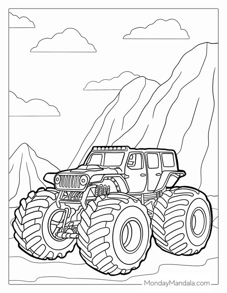 Monster truck coloring pages free pdf printables monster truck coloring pages truck coloring pages race car coloring pages