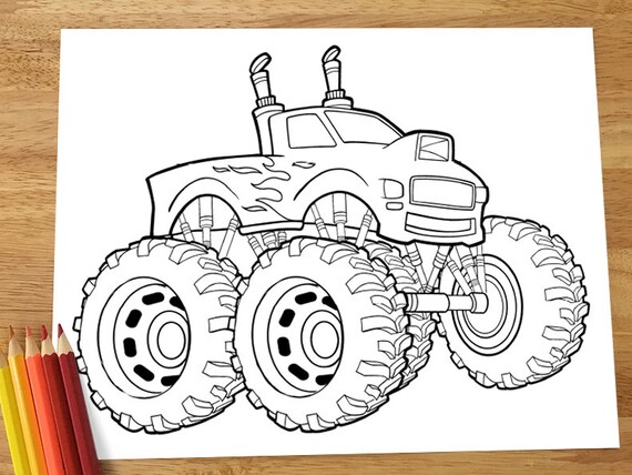 Big truck coloring page downloadable pdf file