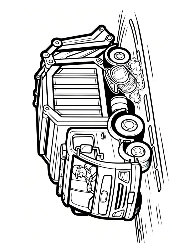 Free garbage truck coloring pages for kids