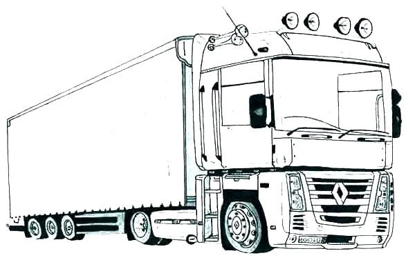 Printable truck coloring pages pdf
