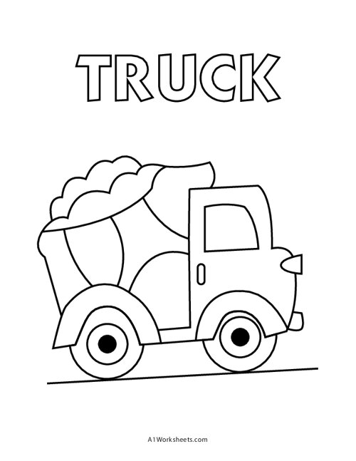 Printable truck coloring sheets for kids