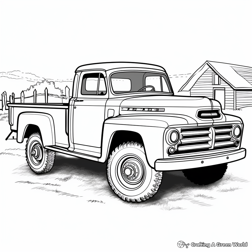 Old truck coloring pages