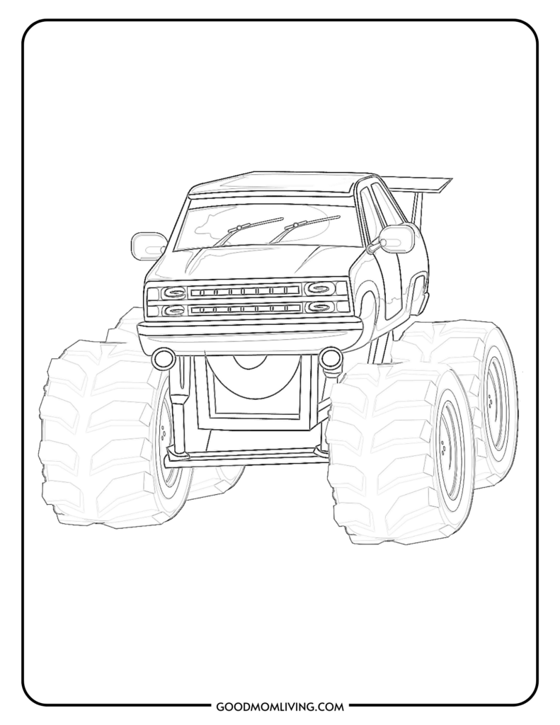 Free printable monster truck coloring pages for kids