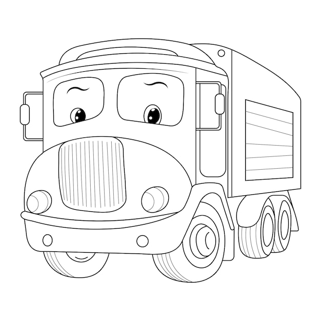 Premium vector truck coloring page