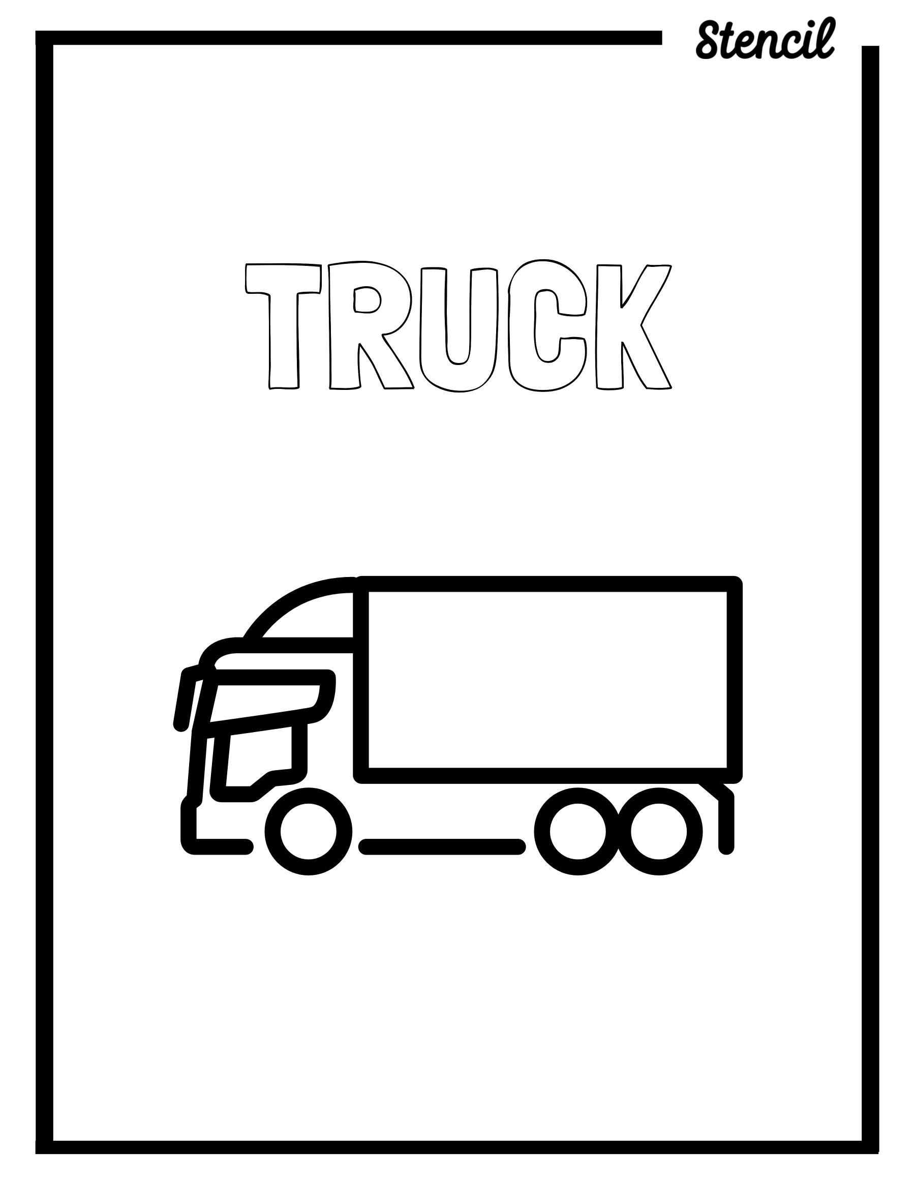 Truck outline templates stencil