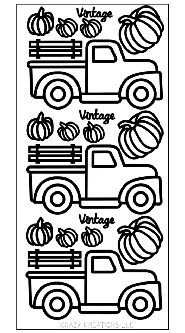 Krazy kreations vintage truck outline sticker