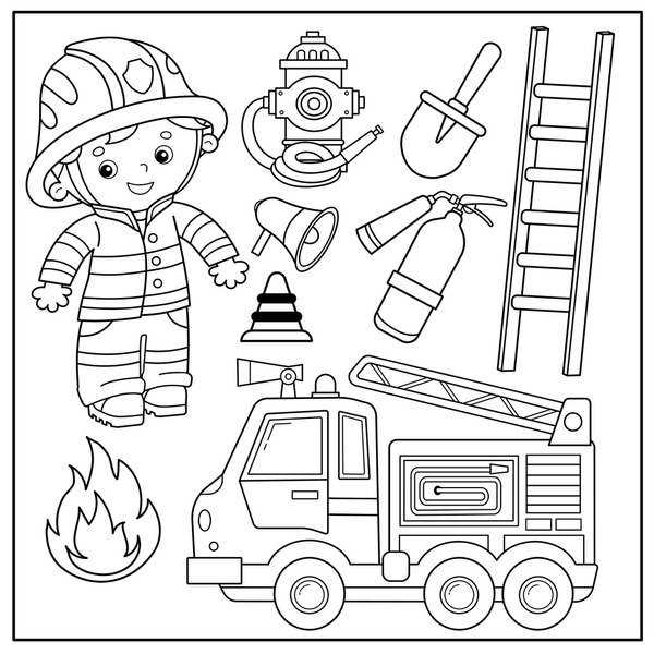 Hundred coloring book firefighter royalty