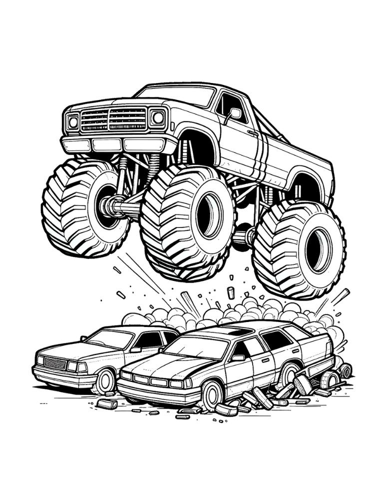 Free monster truck coloring pages for kids