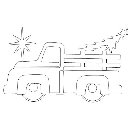 Christmas tree truck motif