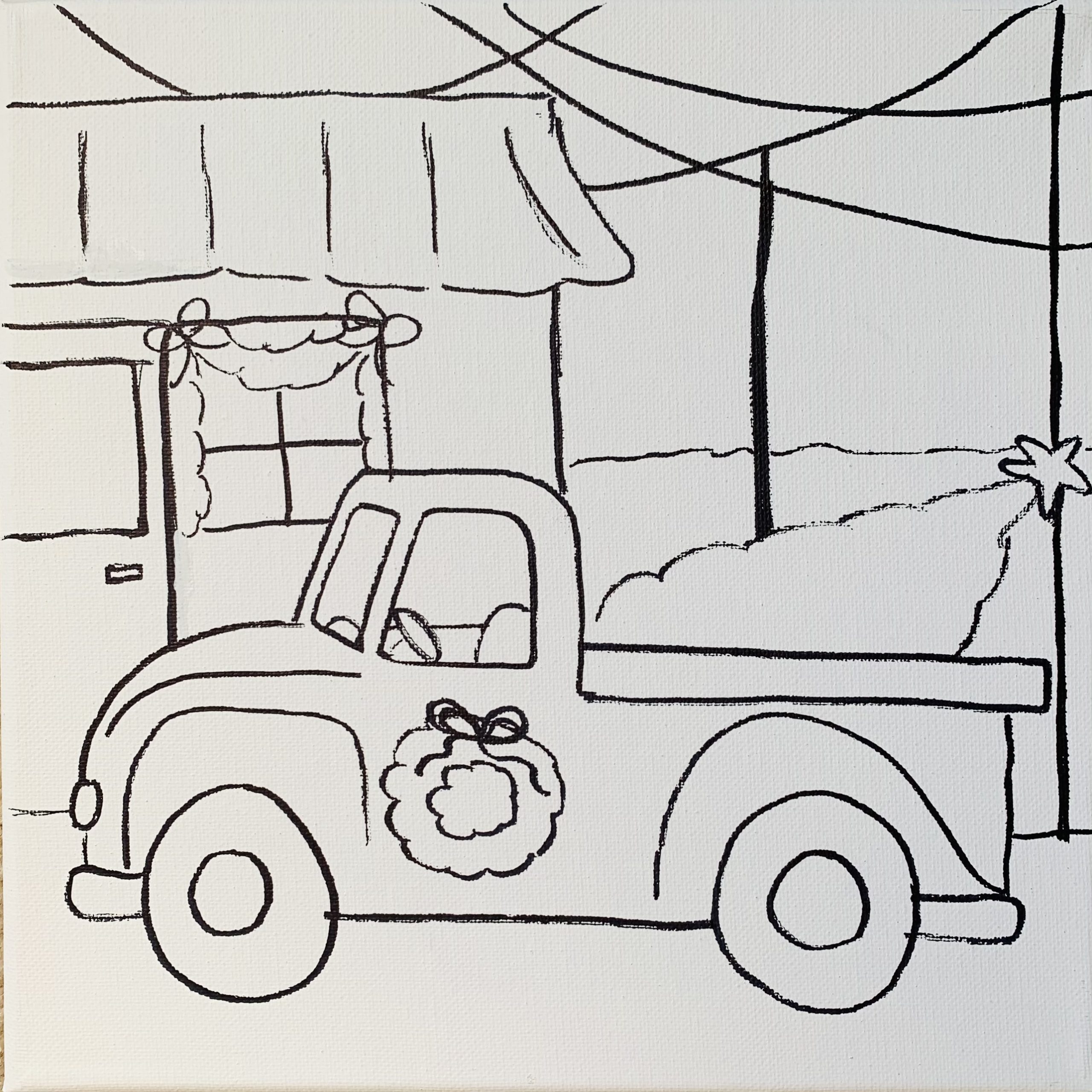 Christmas tree truck holiday art kit
