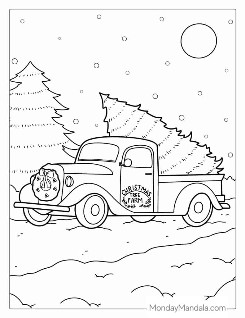Christmas tree coloring pages free pdf printables