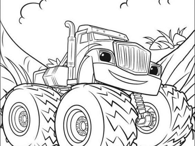 Free easy to print monster truck coloring pages
