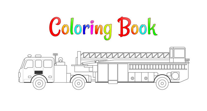 Fire truck coloring book vector coloring pages for kids vector illustration eps vector