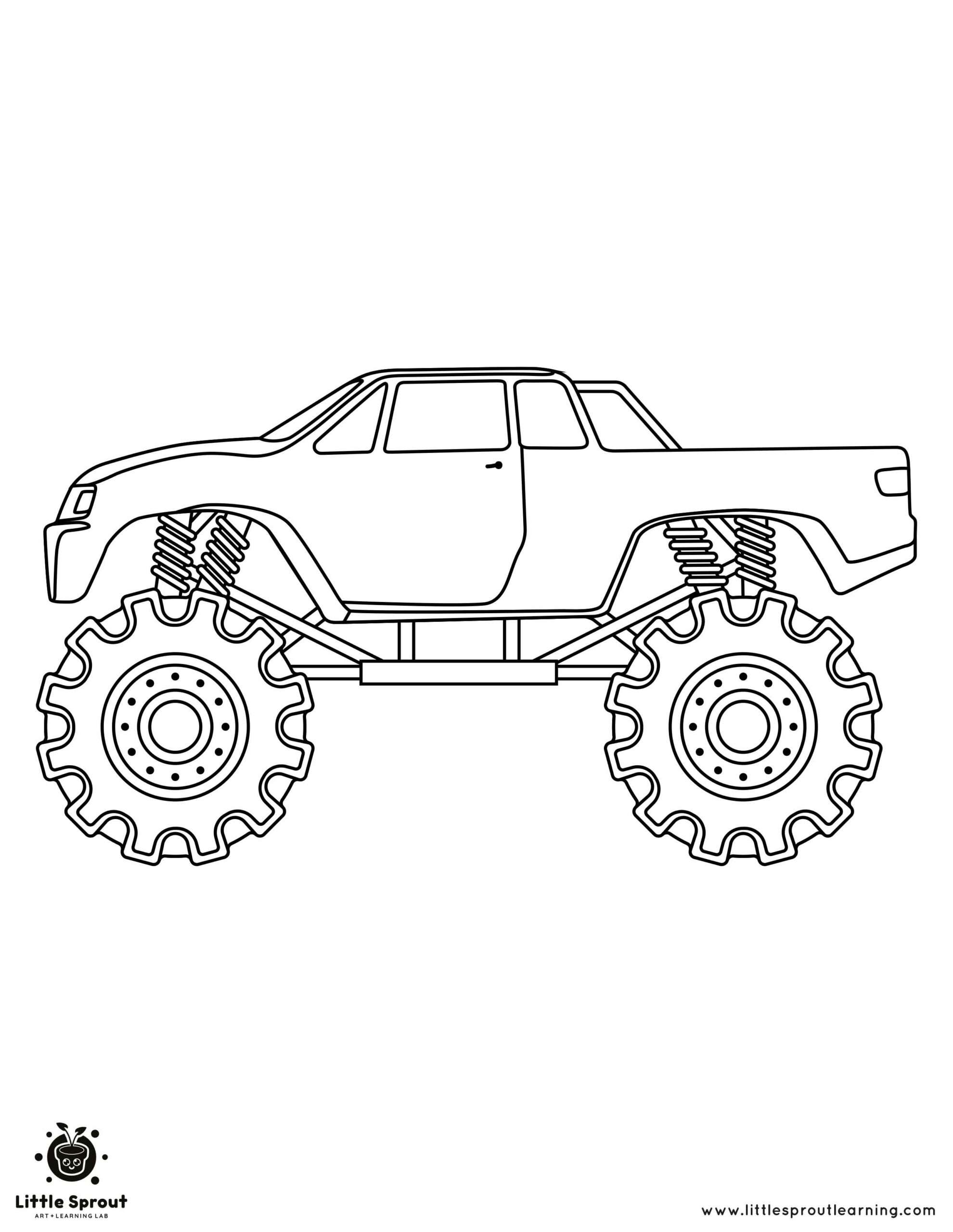 Best monster truck coloring pages top little sprout art