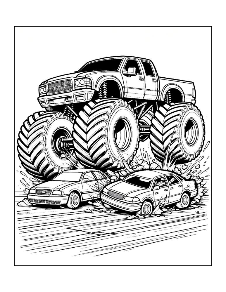 Free monster truck coloring pages for kids