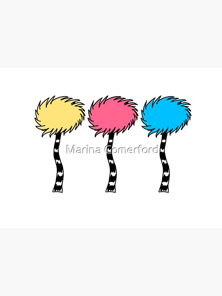 Three colorful truffula trees art board print for sale by marina erford