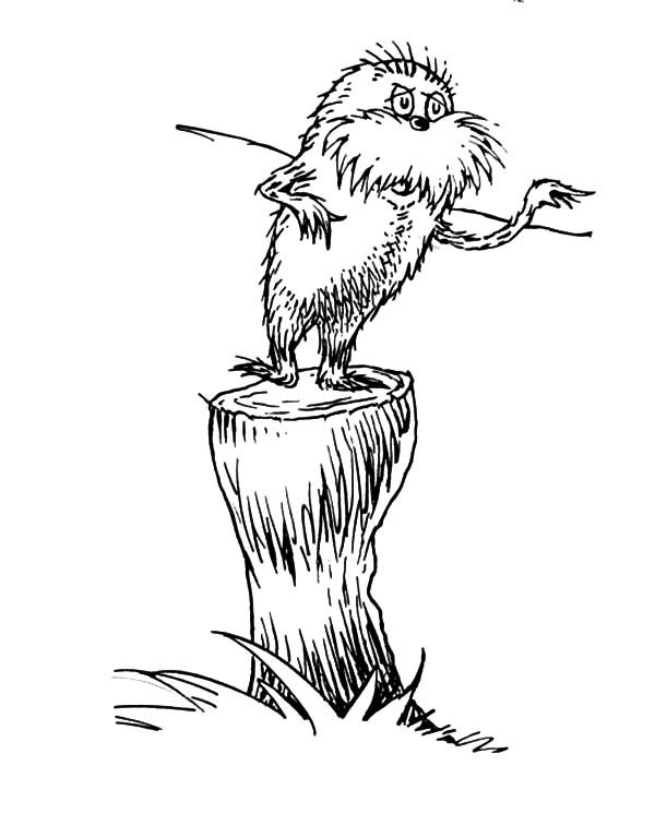 Coloring pages inspired by the loraxs protest to the onceler