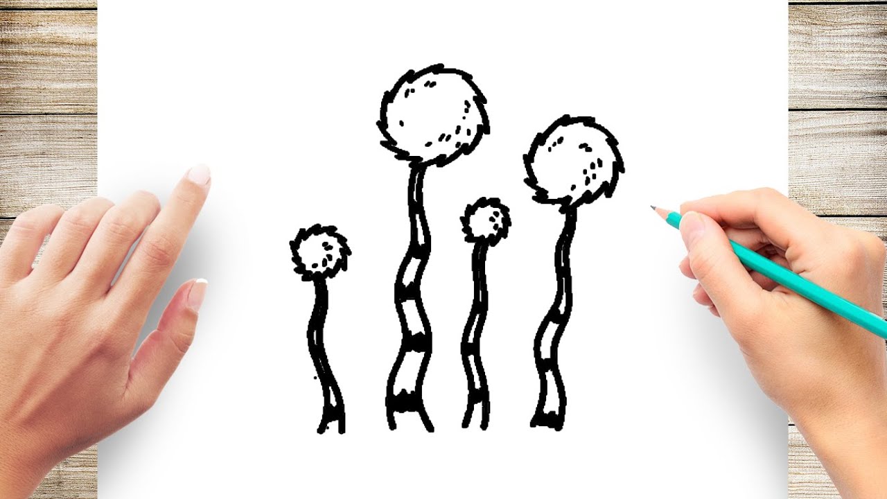 How to draw truffula tree step by step