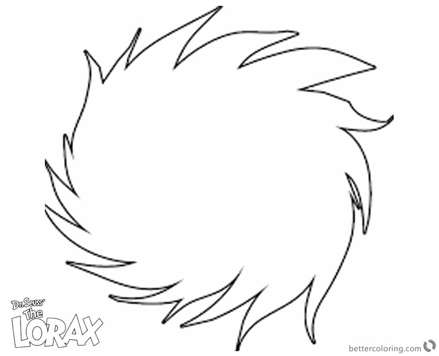 Dr seuss lorax coloring page truffula tree topview