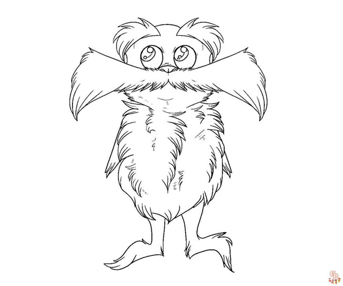Free and easy lorax coloring pages for kids