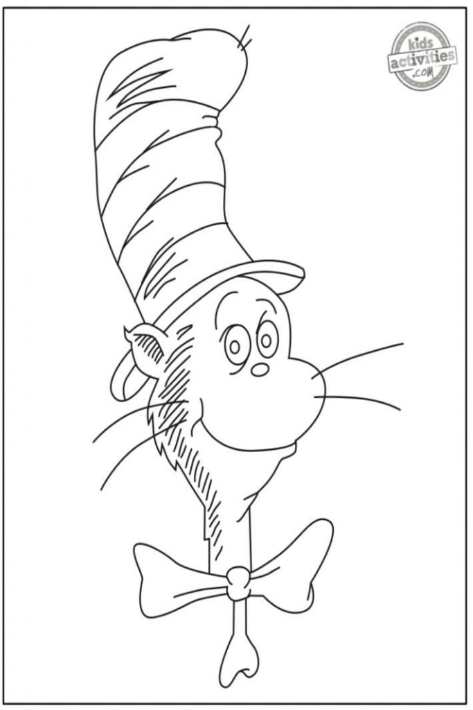 Fun free printable cat in the hat coloring pages kids activities blog