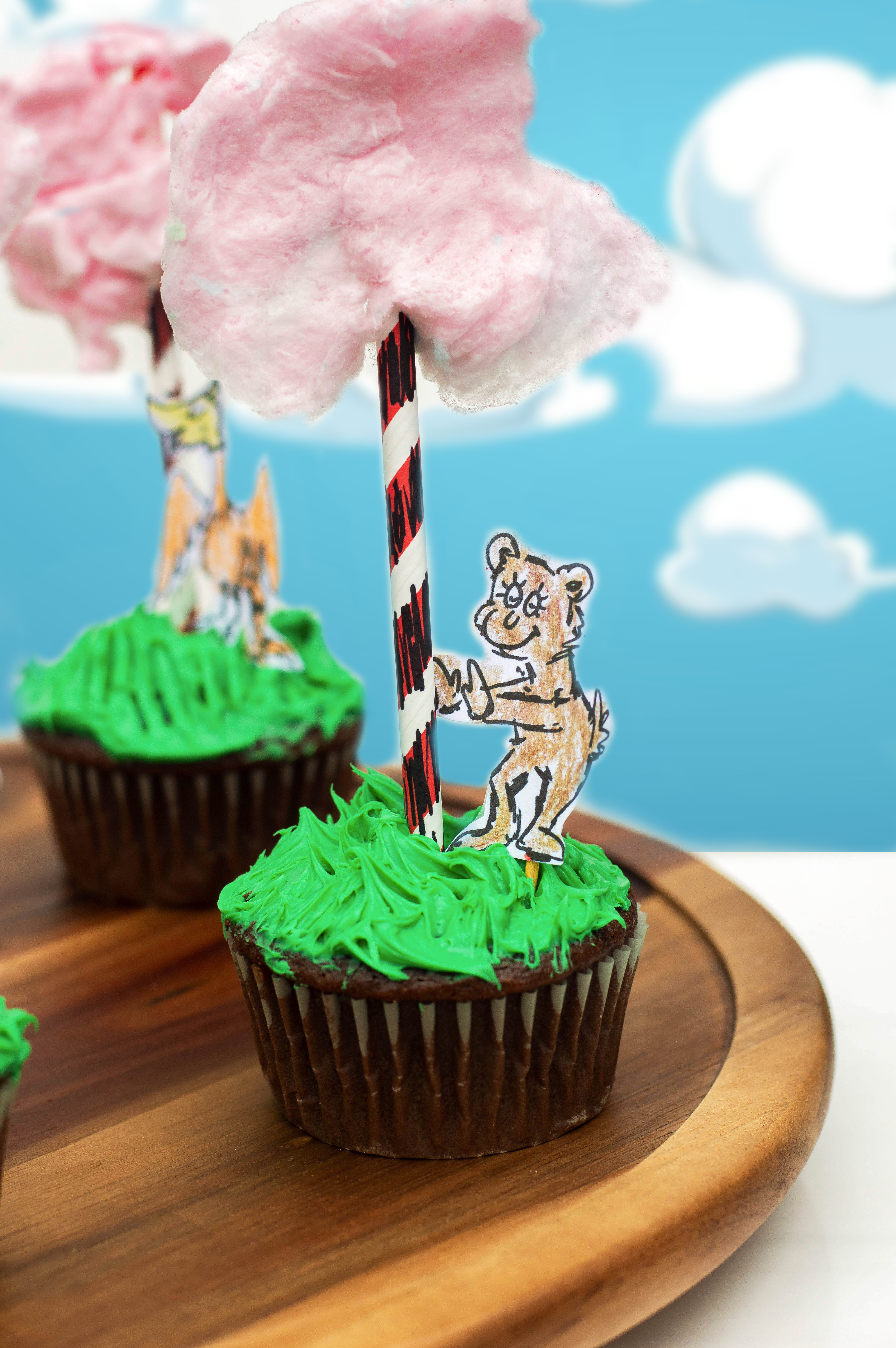 Truffula tree cupcakes