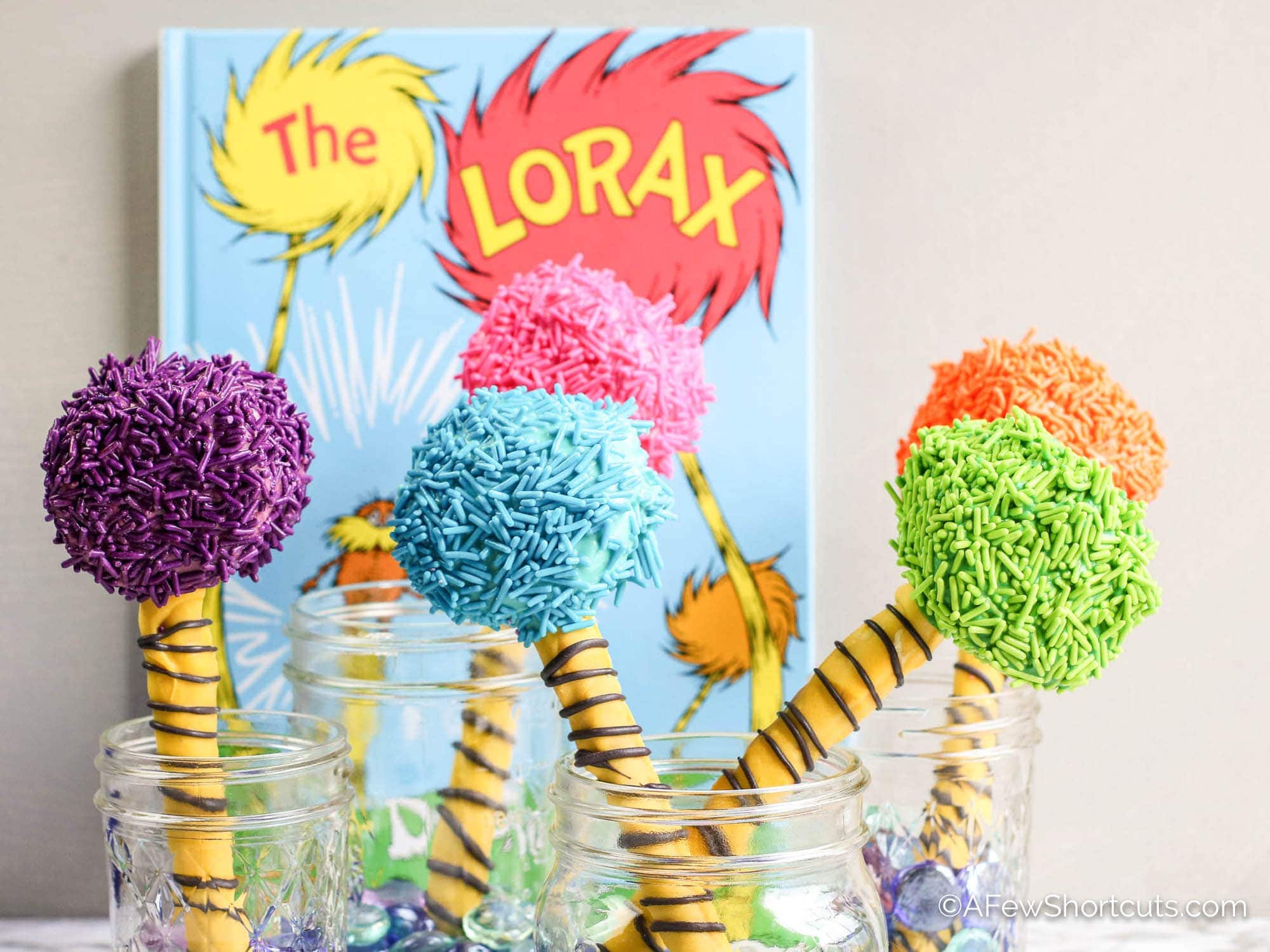 The lorax truffula tree pretzel snacks recipe