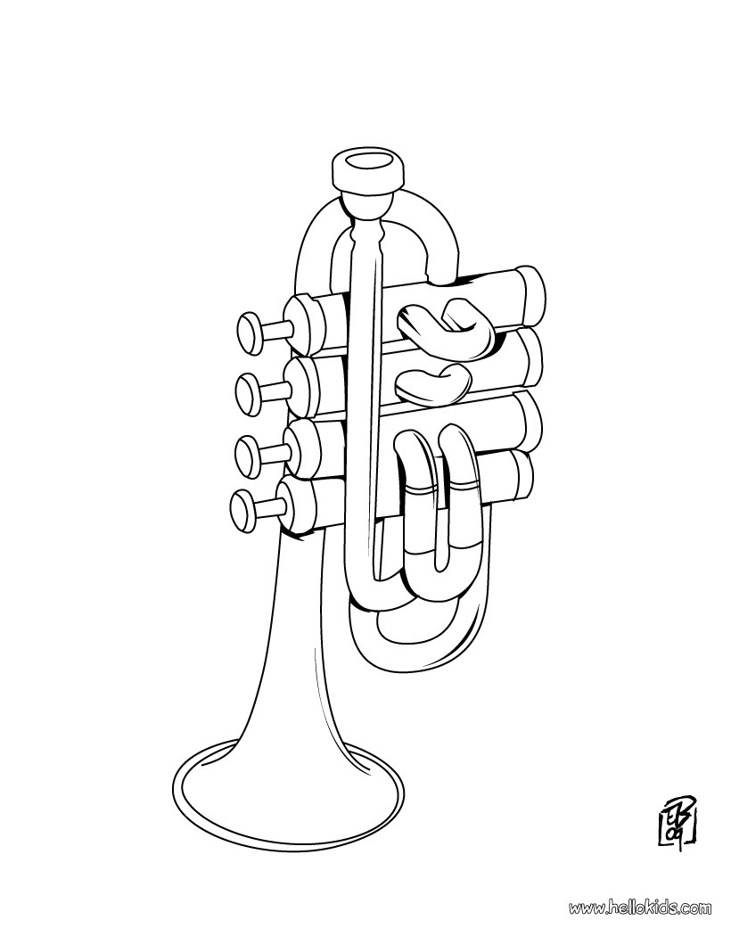 Trumpet coloring pages